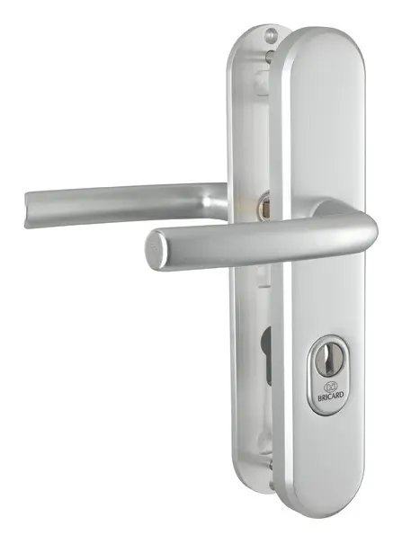 [97900171] POIGNEE - ENSEMBLE BEQUILLE DOUBLE CLE I PORTE BLINDE OSMOSE (250x50mm) - BRICARD (ANODISE ARGENT)