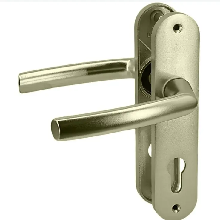 [784071] POIGNEE - ENSEMBLE BEQUILLE DOUBLE CLE I PORTE STANDARD OSMOSE (234x39mm) - BRICARD (ANODISE ARGENT)