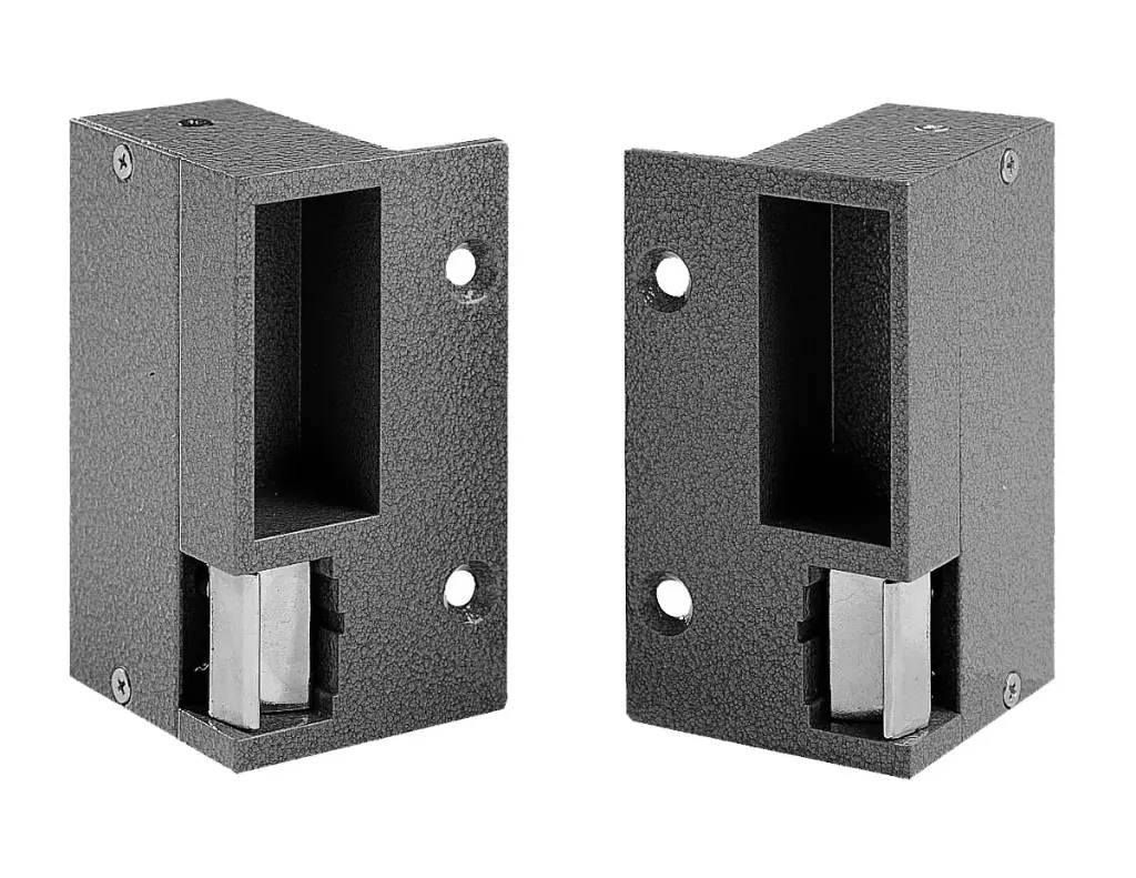 [4940100] GÂCHE ÉLECTRIQUE 12V MORTAISER ALU ROULEAU FIXE H90 2 EMPENNAGES H252 – BRICARD (IMPULSION)