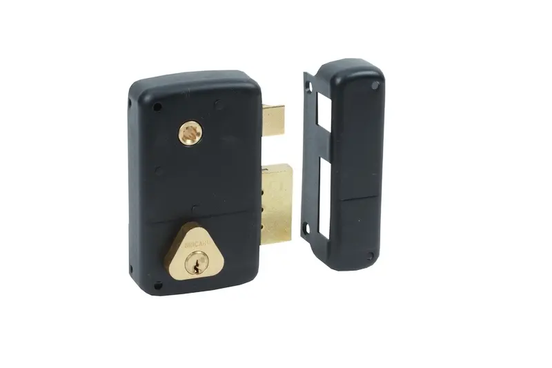 SERRURE APPARENTE MONOPOINT SÉRIE 440 CYLINDRE ALPHA Ø25 3 CLÉS NOIR VERTICALE - A FOUILLOT – DROITE - BRICARD