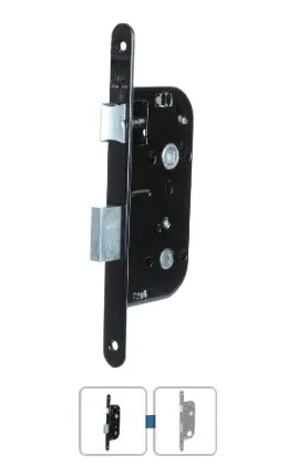 [745821] SERRURE MONOPOINT SÉRIE 745 AXE 45 ENTRAXE 70 PÊNE ½ - PROFIL BLOCTOUT - BRICARD (BOUTS RONDS - AVEC GACHE ZINGUEE - DROITE)