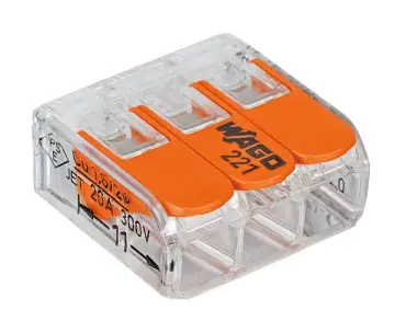 CONNECTEUR A LEVIER WAGO 221 3 FILS - LOT DE 100