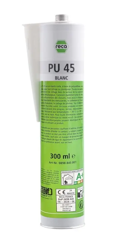 MASTIC ÉTANCHE PU 45 RECA BLANC 300ML - LOT DE 12