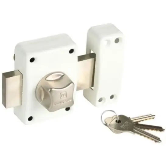 [KF-5KDD-J8BN] VERROU ALPHA À BOUTON, CYLINDRE 45 MM, DIAMÈTRE 22 MM, BLANC - BRICARD